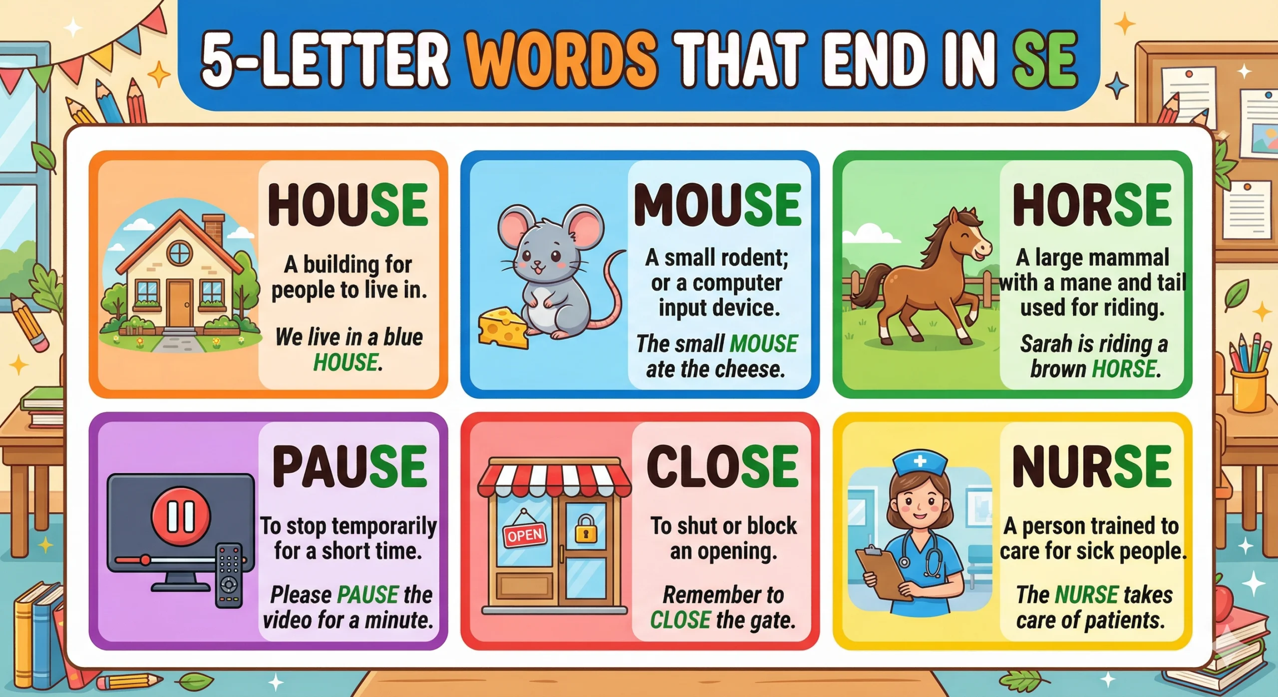 5-Letter Words That End in SE: