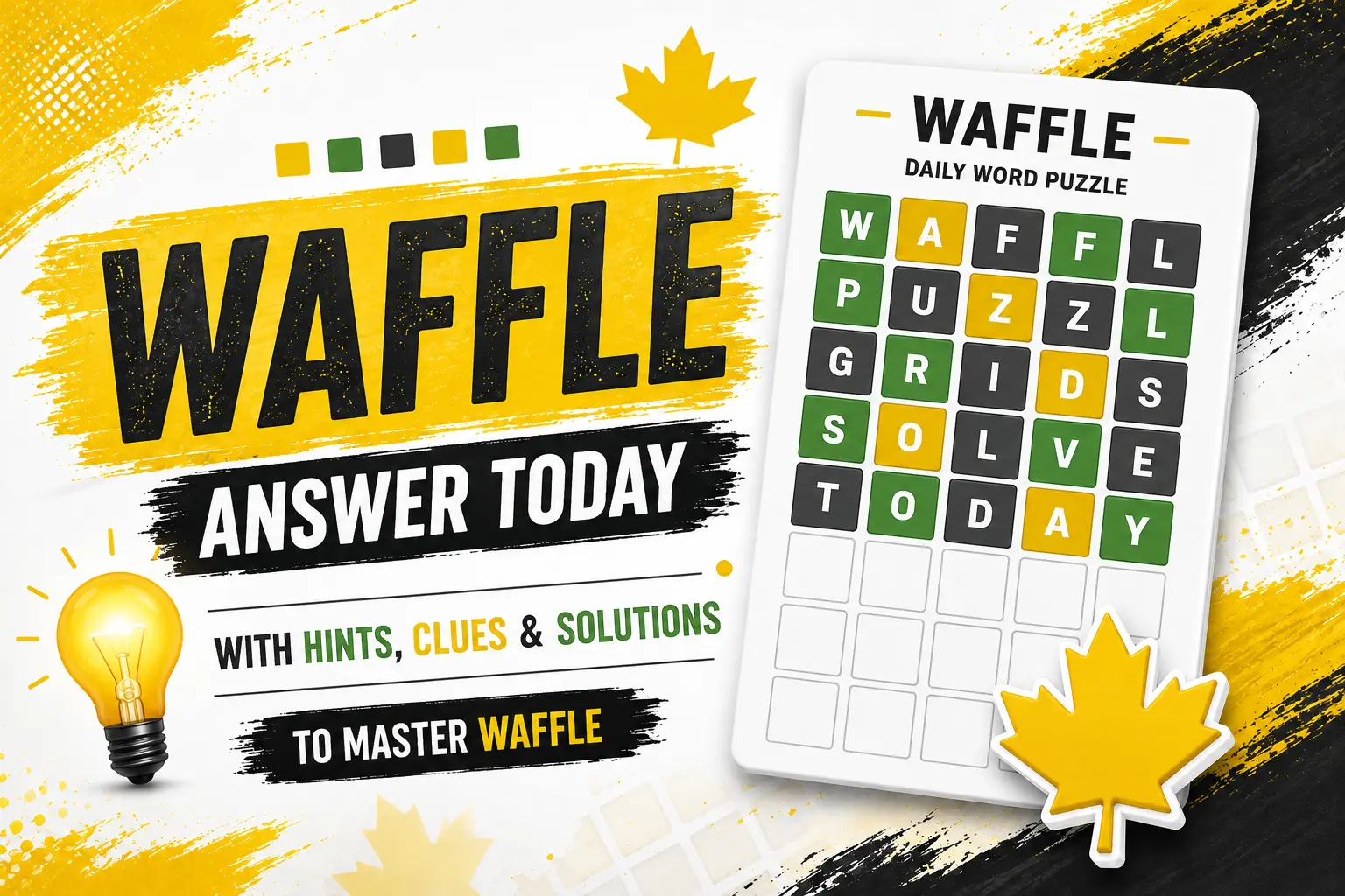 Today’s Waffle Answers & Hints